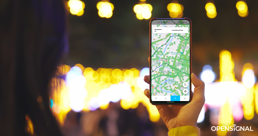 Thailand Bangkok - Opensignal 5G map - on phone