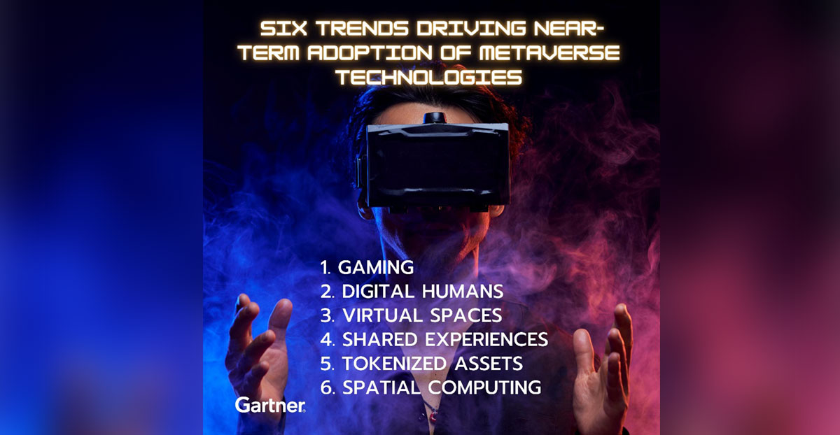 Gartner Outlines Six Trends Driving Near-Term Adoption of Metaverse Technologies