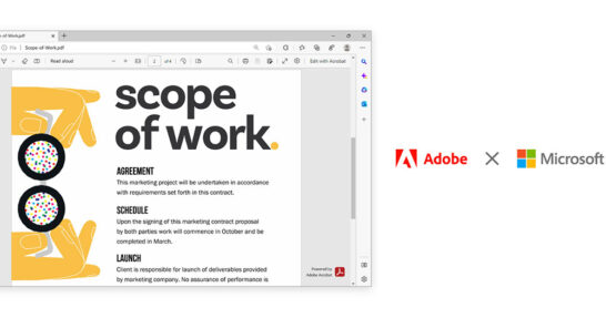 Adobe and Microsoft Bring Industry-Leading Acrobat PDF Experience to 1.4 Billion Windows Users through Microsoft Edge