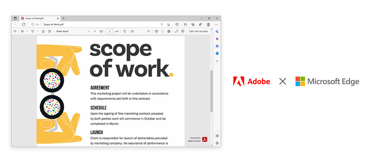 Adobe and Microsoft Bring Industry-Leading Acrobat PDF Experience to 1.4 Billion Windows Users through Microsoft Edge