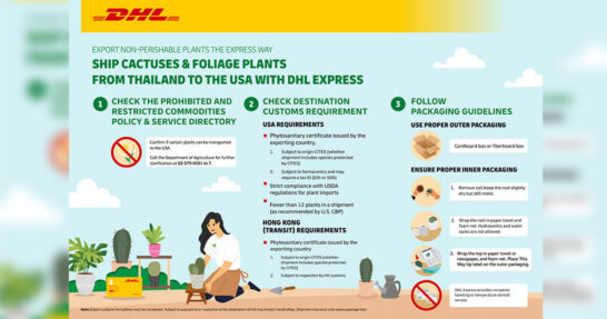 DHL Express expands export service from Thailand to the United States for non-perishable plants